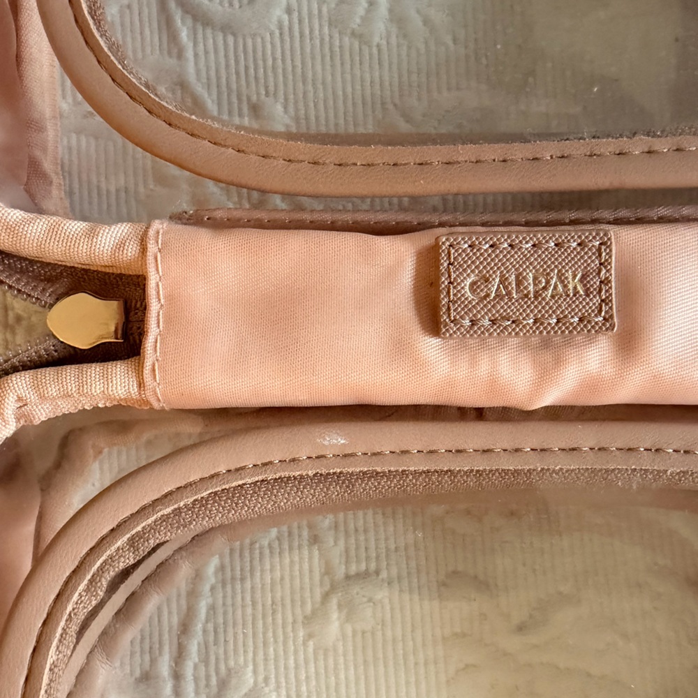 Calpak Small Clear Cosmetics Case in Caramel - Picture 6 of 16